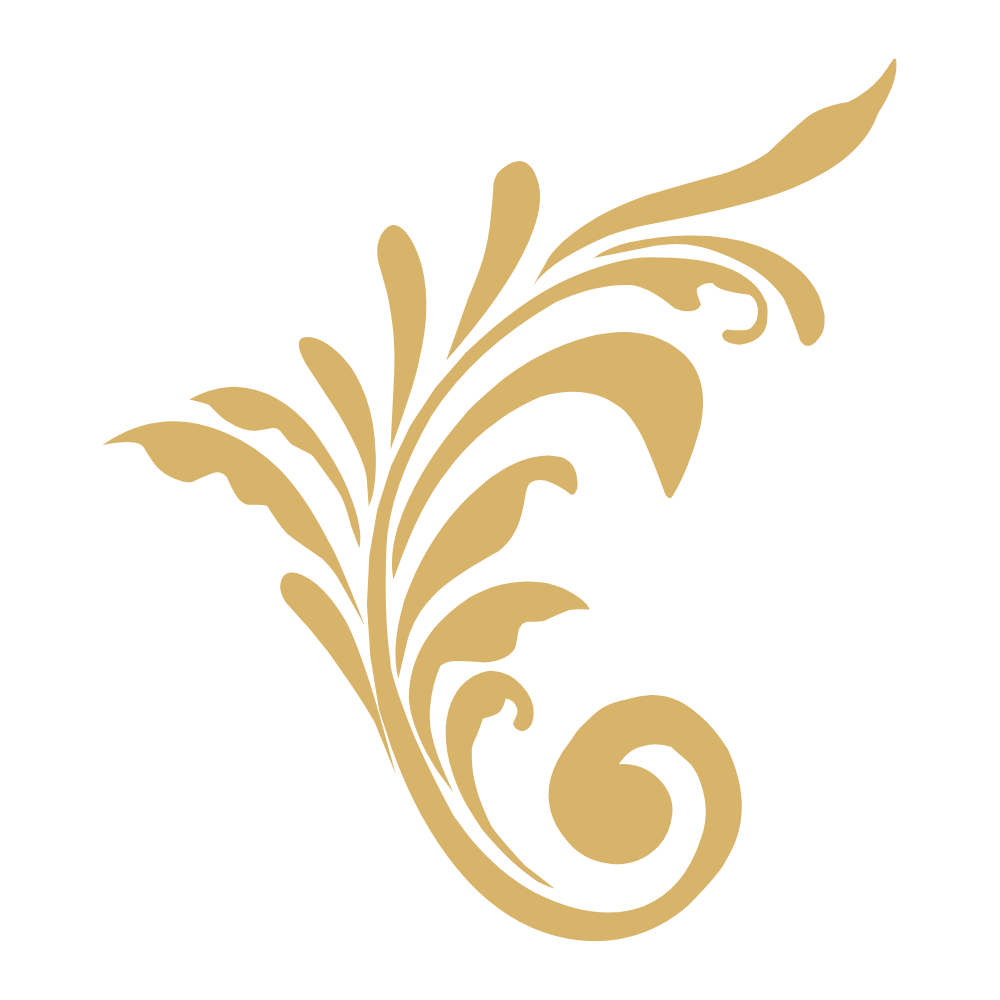 Geschwungenes Ornament links augerichtet in beige-gold